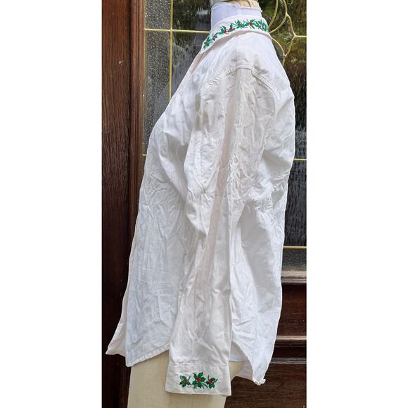 Vintage Bechamel Christmas Blouse Size 12 Collared 100% Cotton - Picture 2 of 8